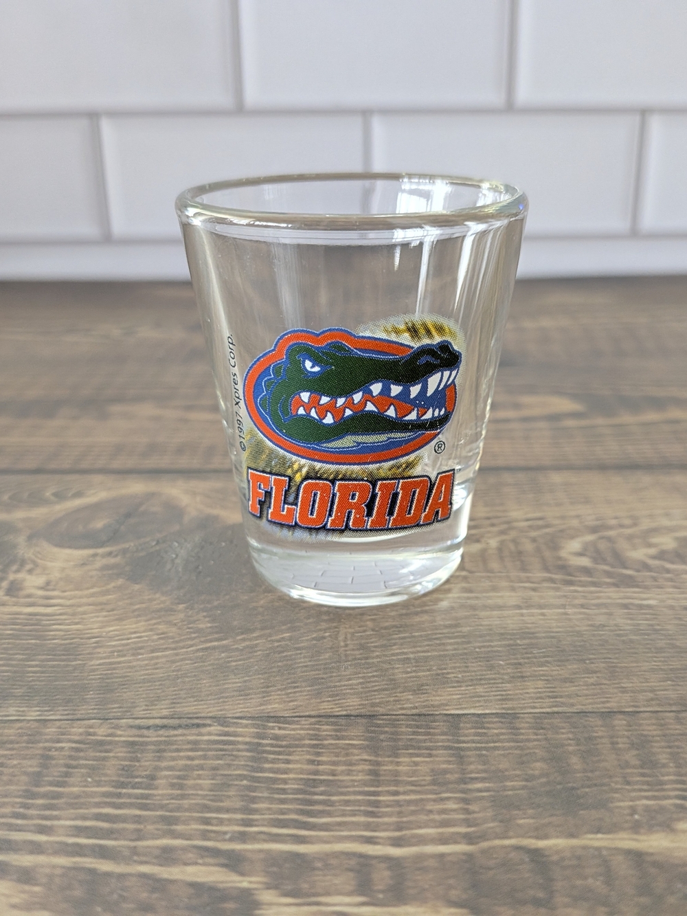 Florida Gators Shot Glass Clear Xpres Corp NCAA Football Souvenir Vintage